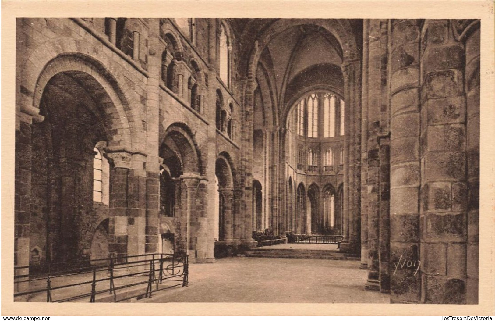 FRANCE - Mont Saint Michel - Vue De L'intérieur De L'église Romane - XI ème Siècle - Carte Postale Ancienne - Le Mont Saint Michel