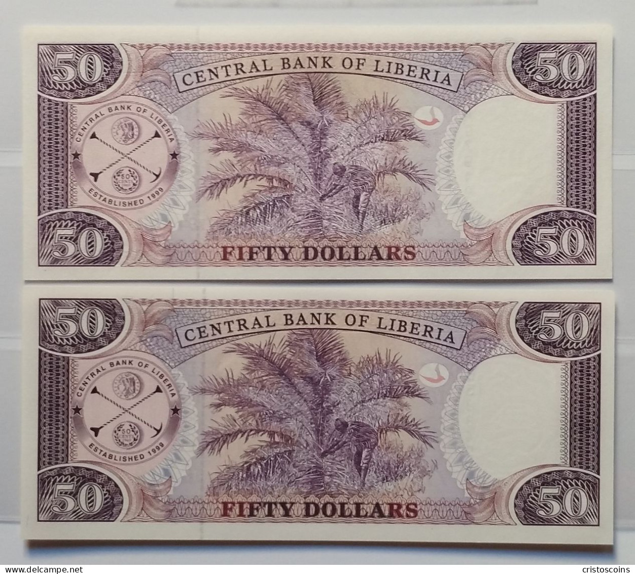 N.B. of Liberia lotto with 13 Banknotes 1991-2011 Serie 5-100 Dollars  (B/76