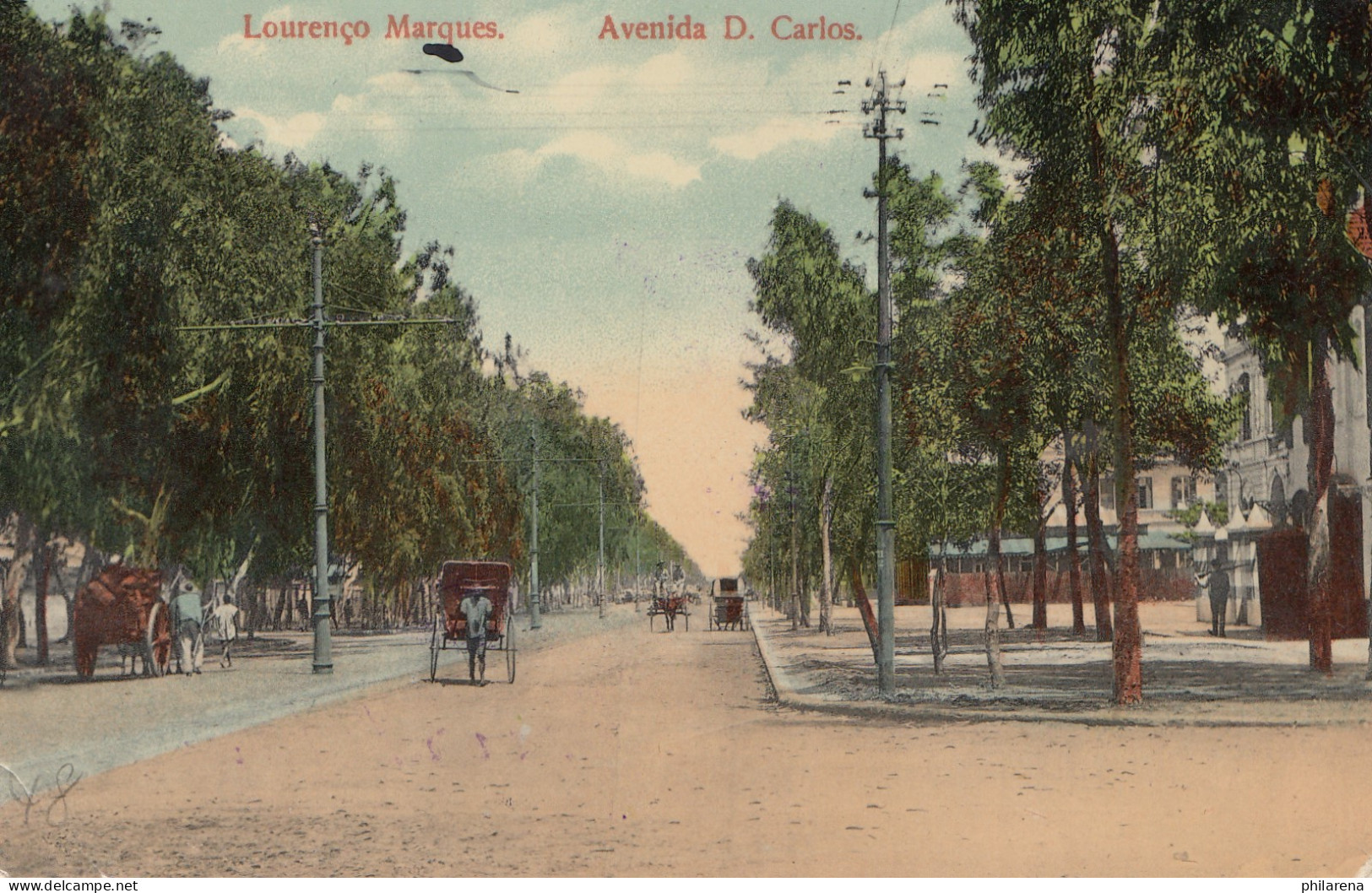 Mocambique 1912 Post Card Lourenco Marques Avenida D. Carlos To Bern/Switzerland - Mosambik