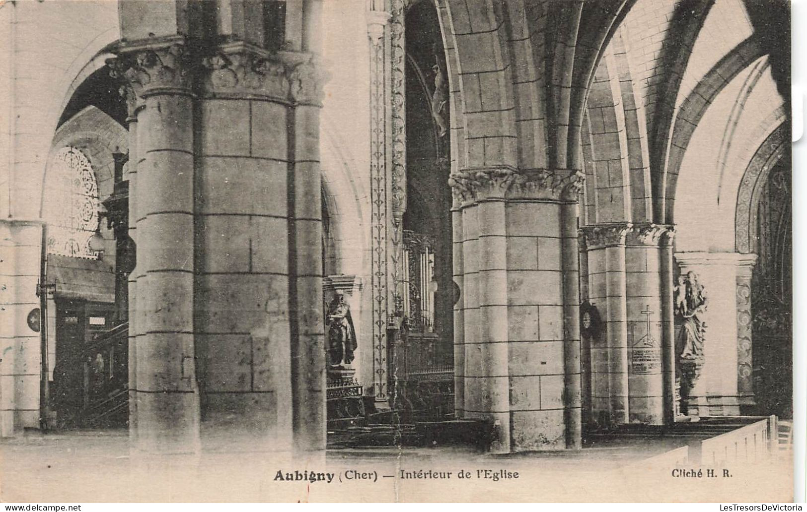 FRANCE - Aubigny - Vue à L'intérieur De L'église - Carte Postale Ancienne - Aubigny Sur Nere