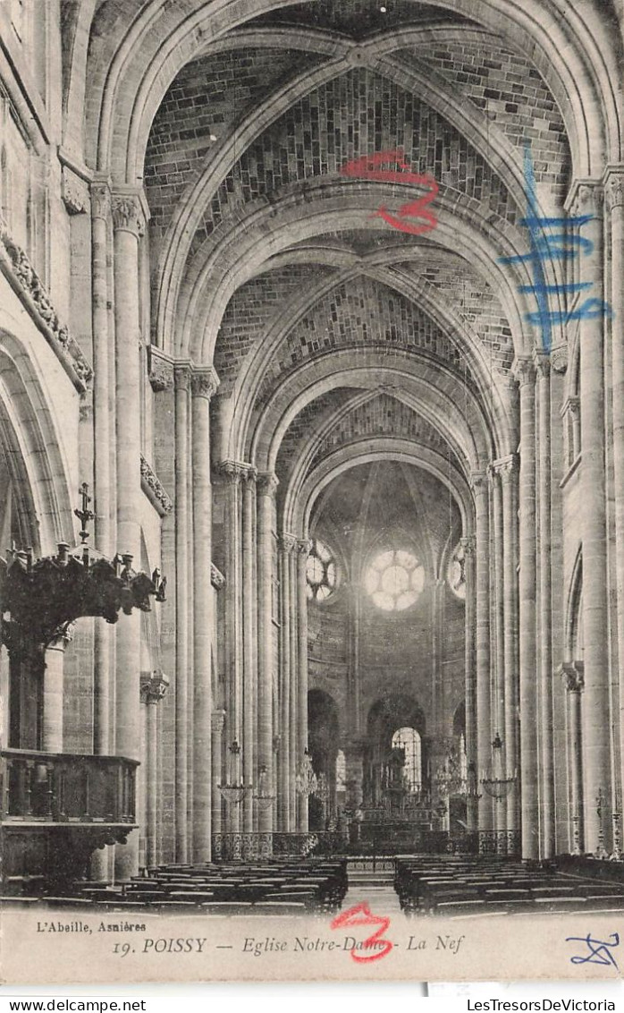 FRANCE - Poissy - Vue Sur La Nef De L'église Notre Dame - Carte Postale Ancienne - Poissy
