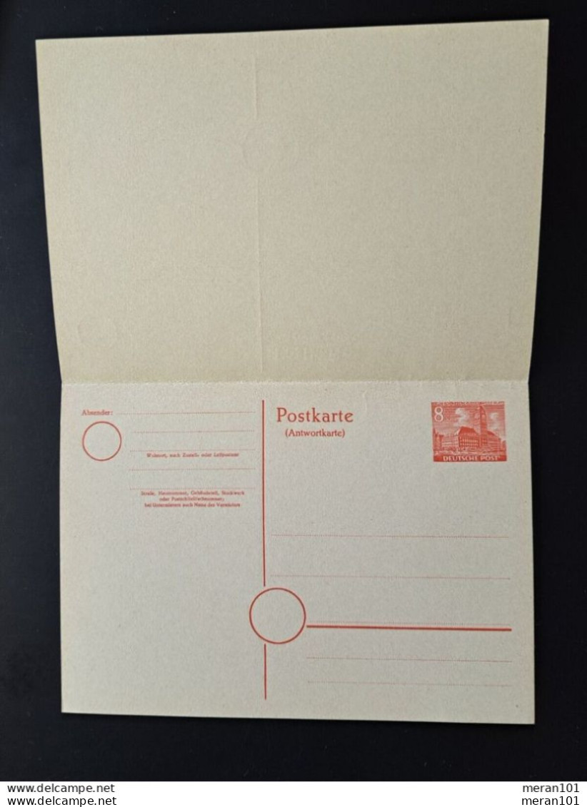 Berlin 1949, Postkarte P 7 Doppelkarte Ungebraucht - Cartes Postales - Neuves