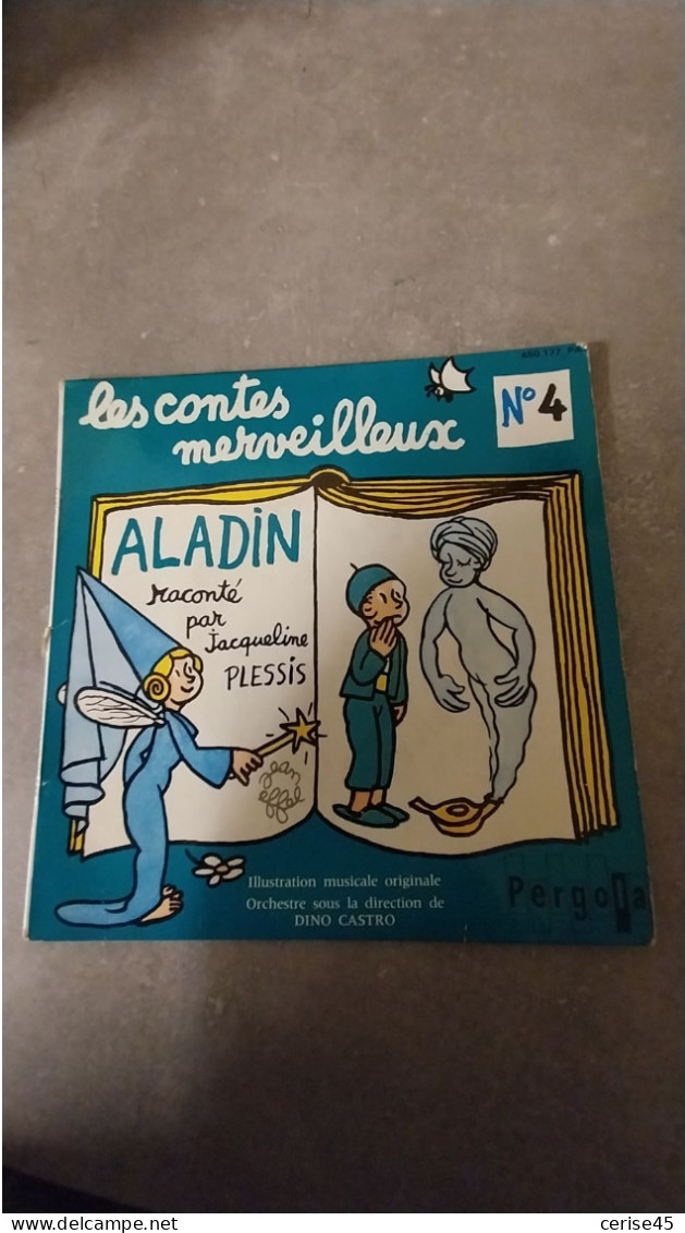 45 TOURS LES CONTES MERVEILLEUX  ALADIN N°4 - Niños