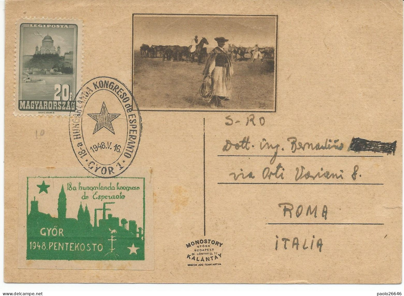 1948 Congresso Esperanto In Ungheria - Ungarn