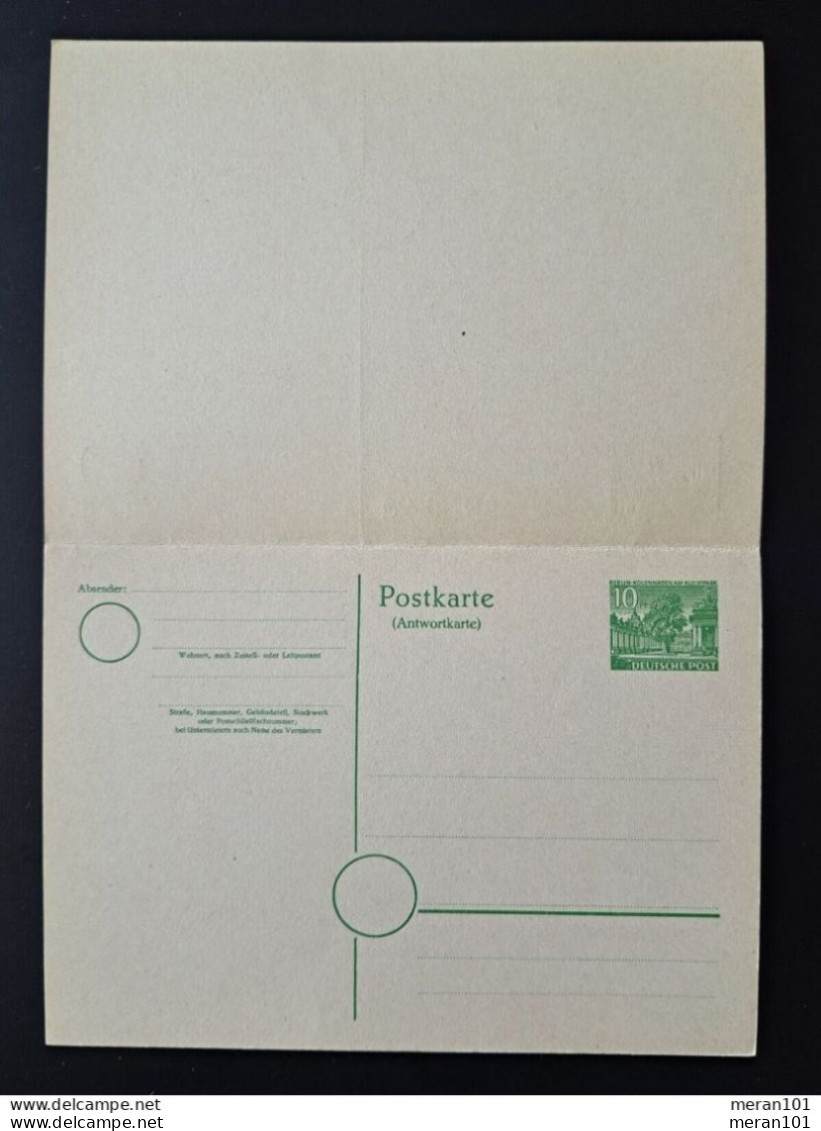 Berlin 1949, Postkarte P 8 Doppelkarte Ungebraucht - Postkarten - Ungebraucht