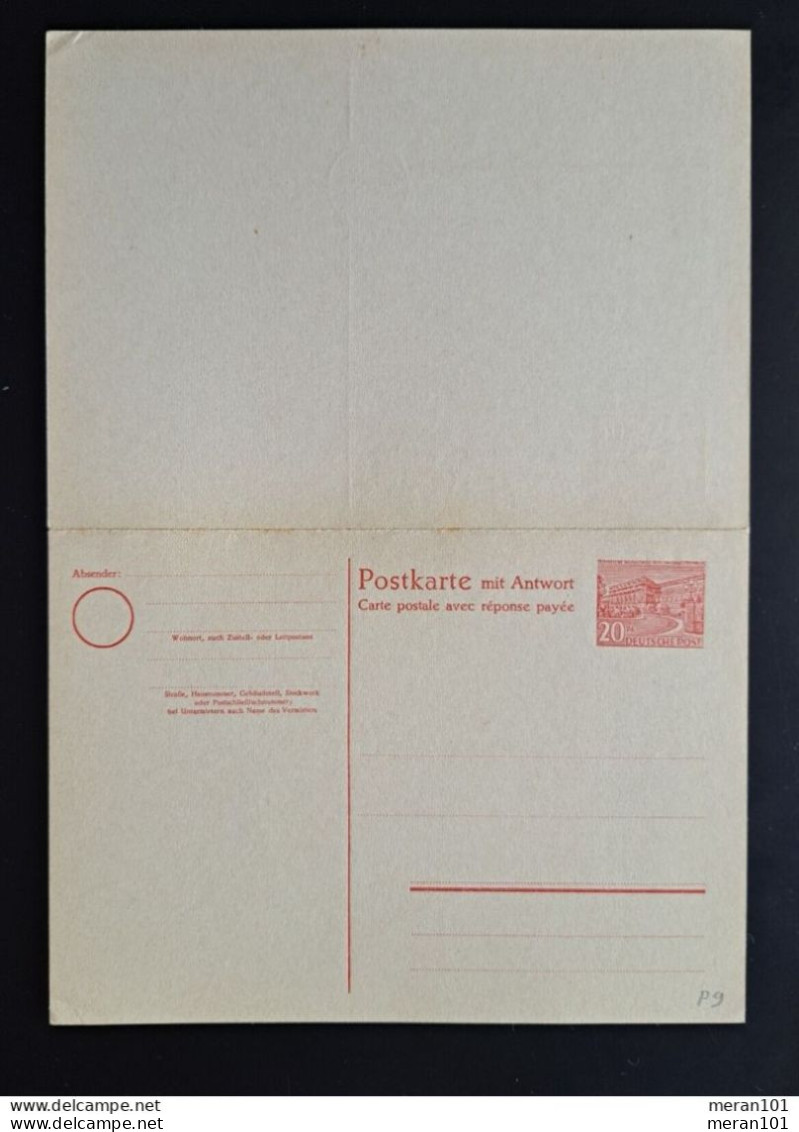 Berlin 1949, Postkarte P 9 Doppelkarte Ungebraucht - Postkarten - Ungebraucht