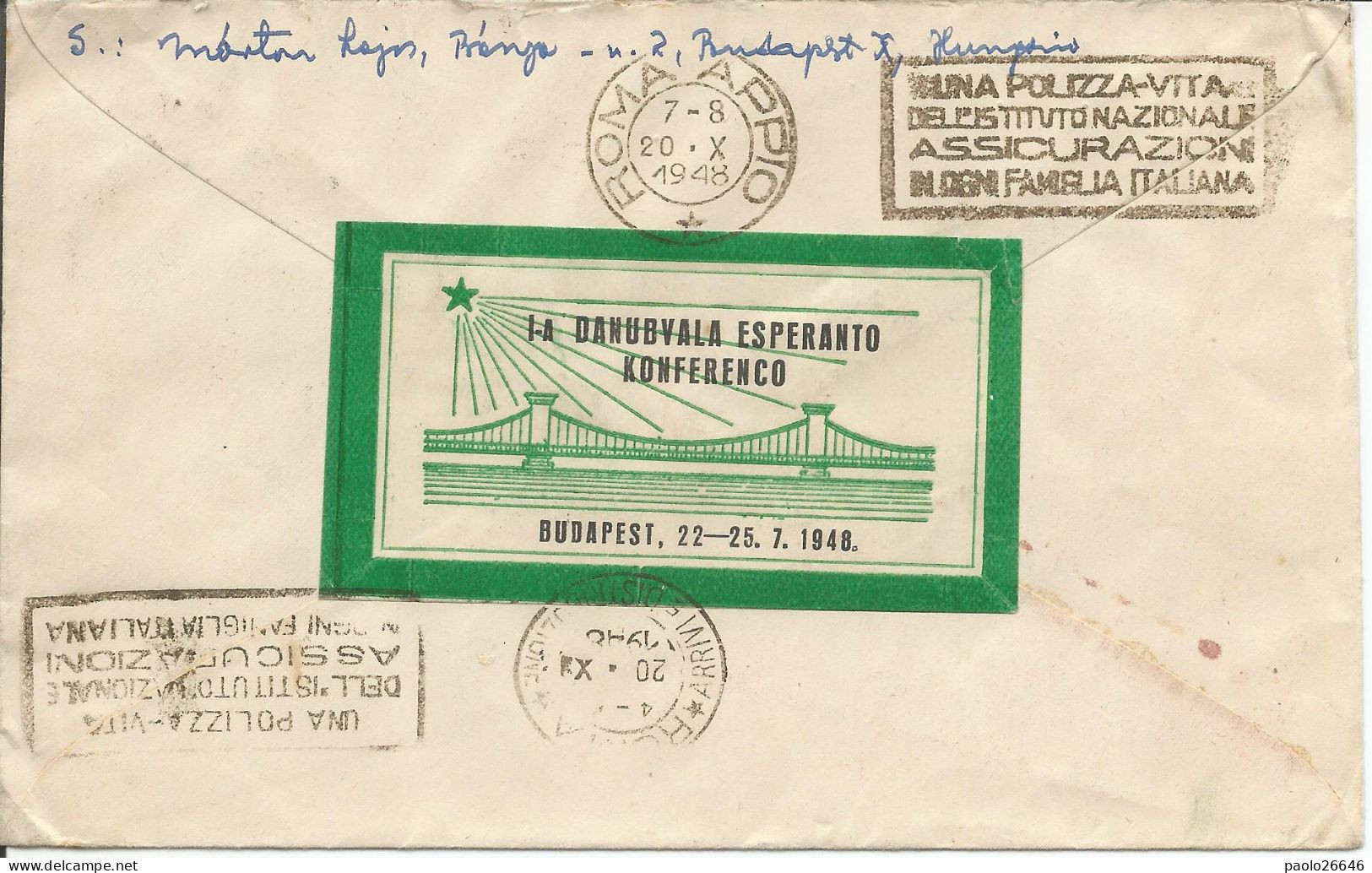 1948 Conferenza Esperanto A Budapest - Storia Postale