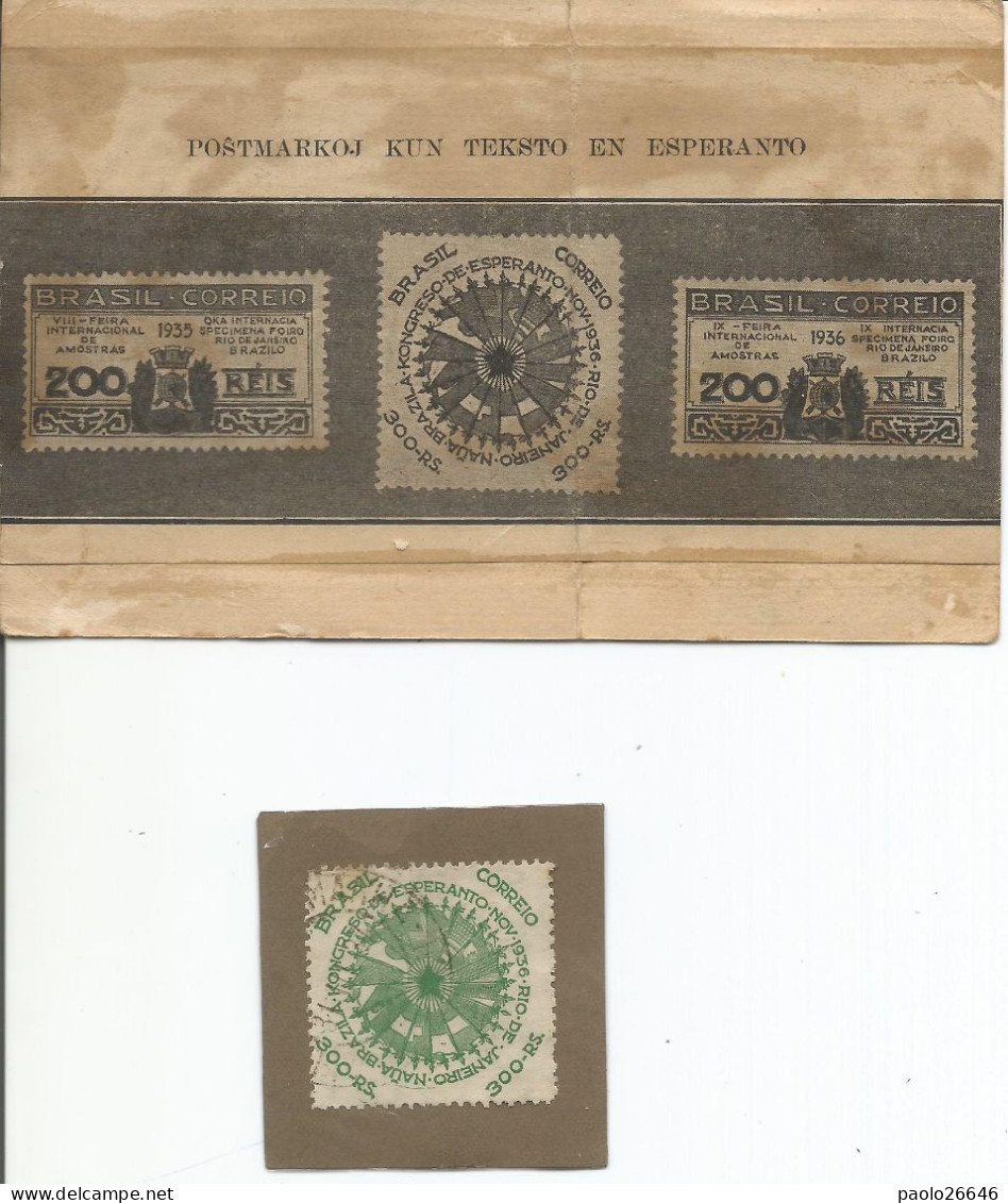 1937 Cartolina Postale Congresso Esperanto A Rio De Janeiro + Francobollo - Sonstige & Ohne Zuordnung