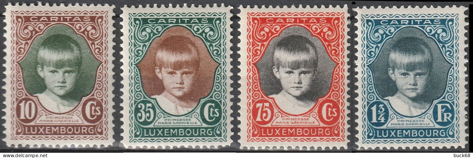 LUXEMBOURG  214 215 216 218 ** MNH Princesse Marie-Gabrielle (CV 22 €) 1928 - Unused Stamps