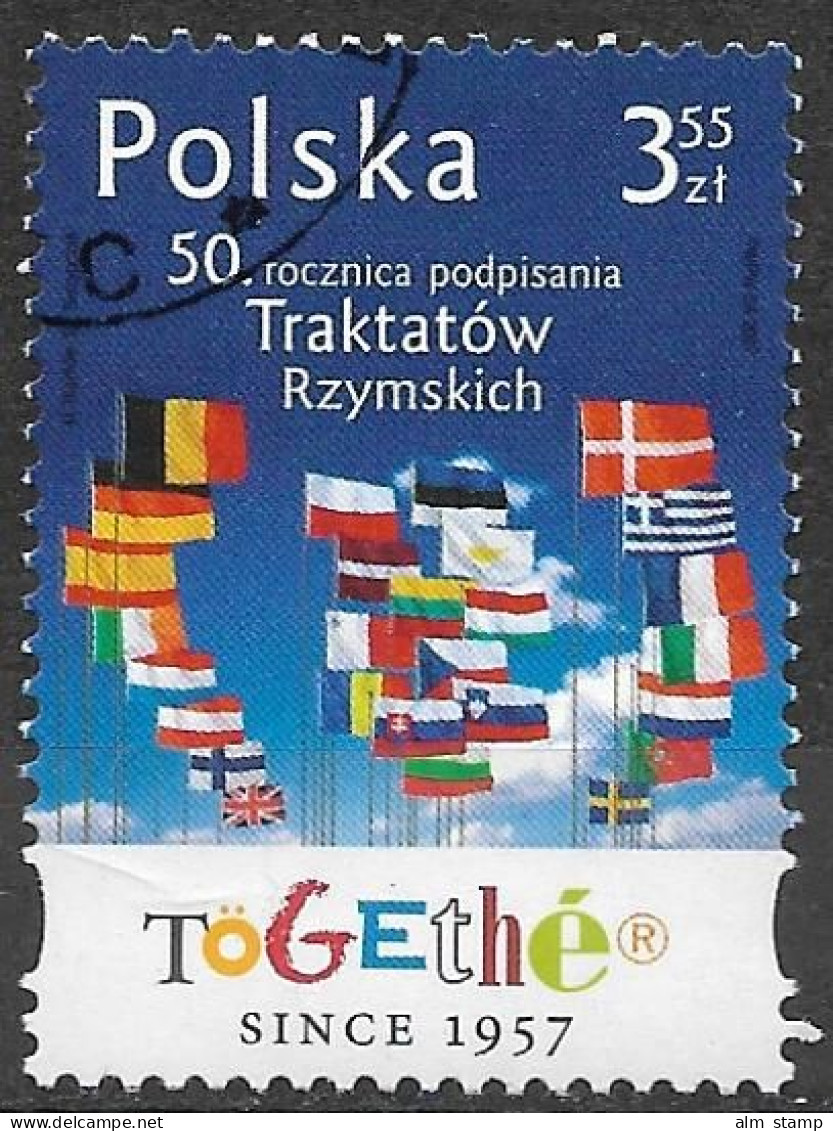 2007 Polen Mi. 4303 Used   50 Jahre Römische Verträge - Used Stamps