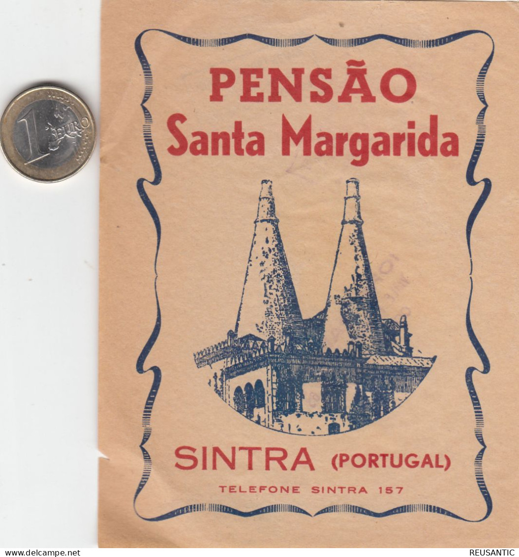 ETIQUETA - STICKER - LUGGAGE LABEL PORTUGAL  HOTEL PENSAO SANTA MARGARIDA EN SINTRA - Hotel Labels