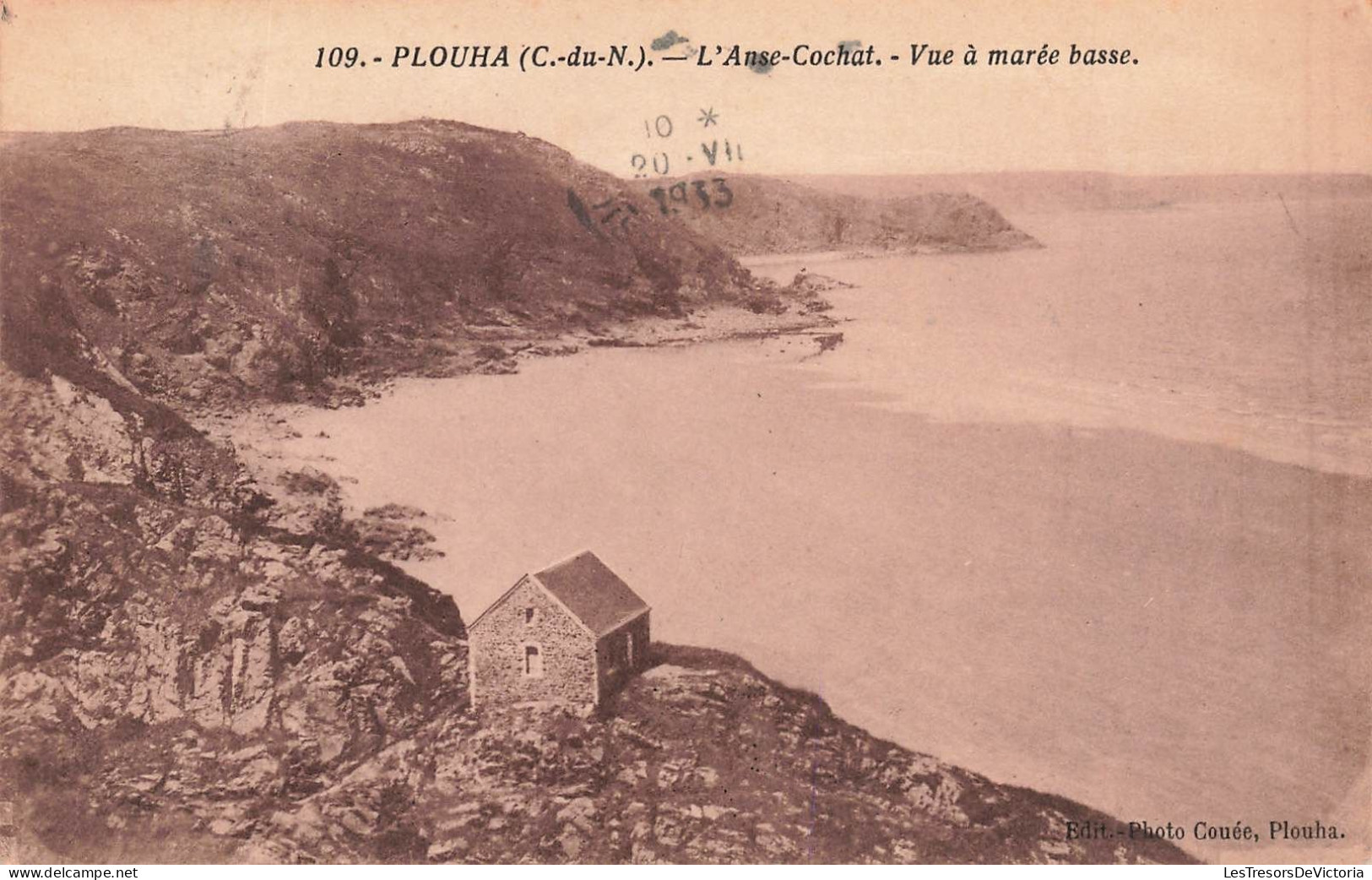 FRANCE - Plouha (C Du N) - L'Anse Côchat - Vue à Marée Base - Plage - Une Maison - Carte Postale Ancienne - Plouha