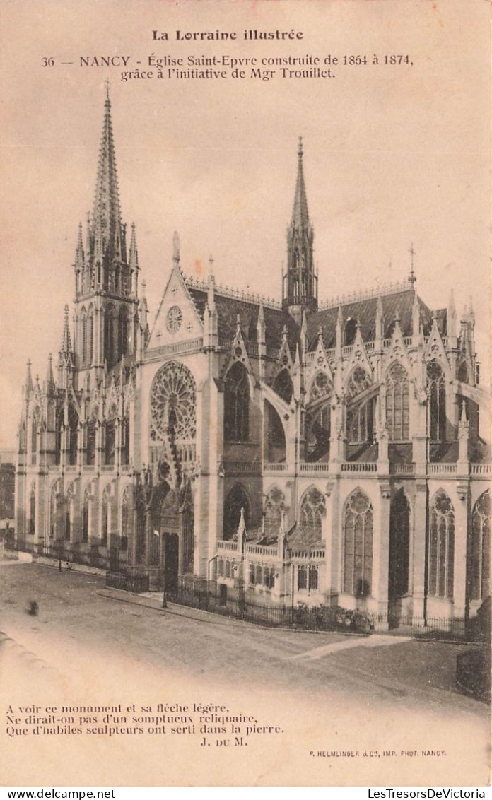 FRANCE - La Lorraine Illustrée - Nancy - Vue De L'église Saint Epvre Construite De 1864 à 1874 - Carte Postale Ancienne - Nancy