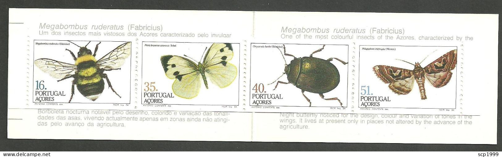 Portugal 1984 - Azores Insects Booklet MNH - Postzegelboekjes