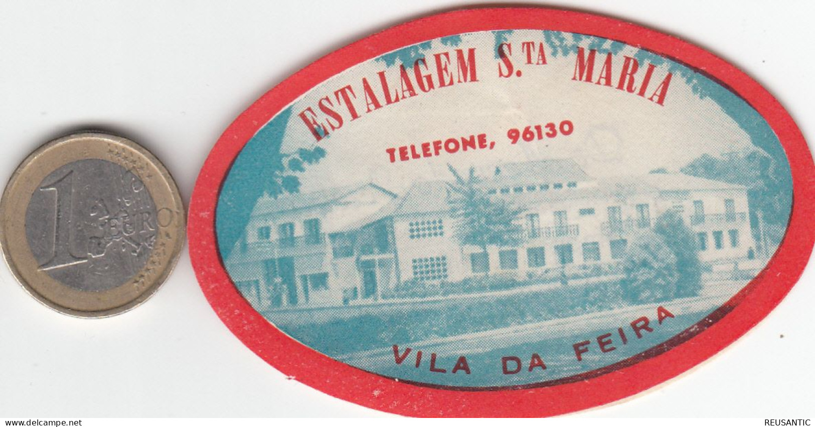 ETIQUETA - STICKER - LUGGAGE LABEL PORTUGAL  HOTEL ESTALAGEM STA. MARIA EN VILA DA FEIRA - Hotel Labels