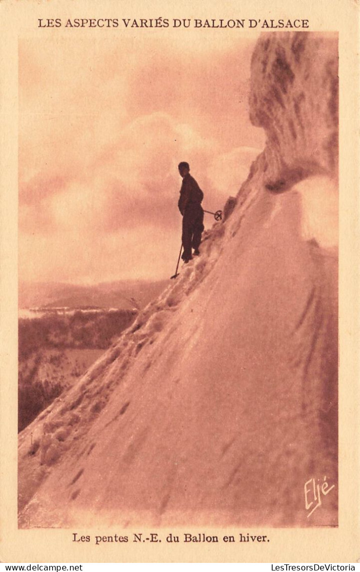 SPORTS  - Alpinisme - Le Pentes N.E Du Ballon En Hiver - Les Aspects Variés Du Ballon D'Alsace - Carte Postale Ancienne - Alpinisme