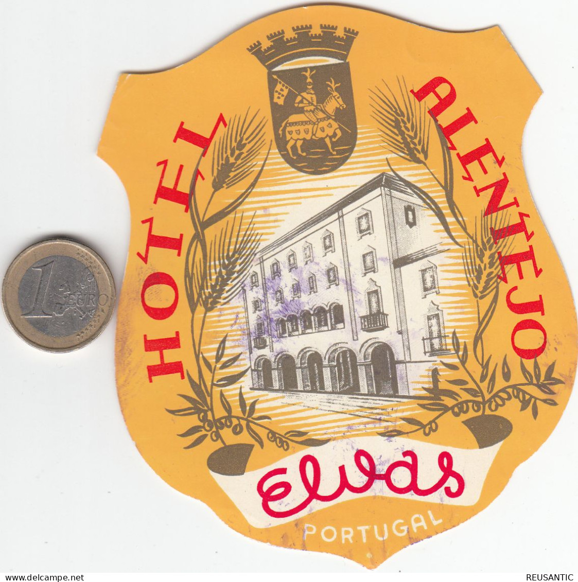 ETIQUETA - STICKER - LUGGAGE LABEL PORTUGAL  HOTEL ALENTEJO EN ELVAS - Adesivi Di Alberghi