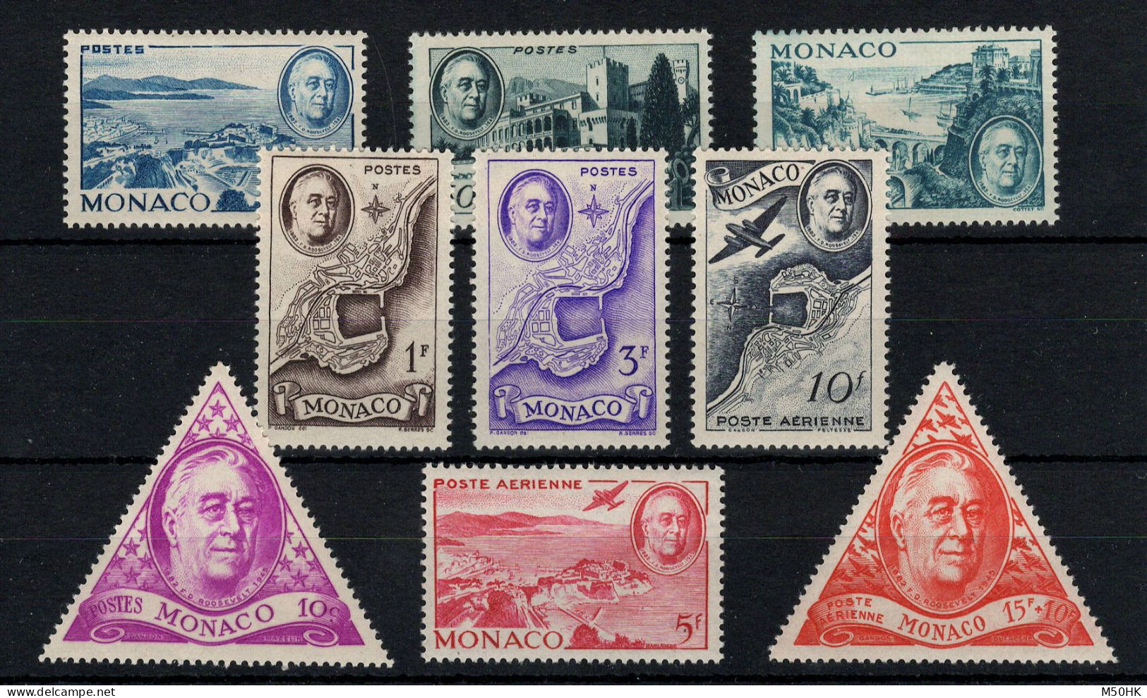 Monaco - YV 295 à 300 + PA 19 à 21 , N** MNH Luxe Complete Roosevelt , Cote 16,75 Euros - Sonstige & Ohne Zuordnung