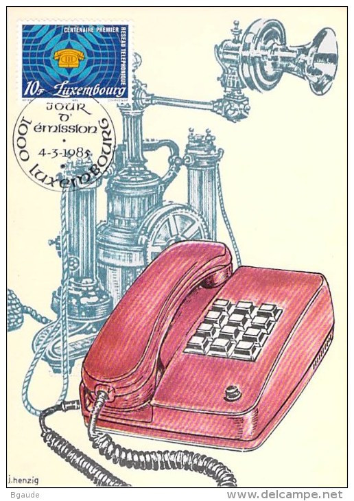 LUXEMBOURG  CARTE MAXIMUM    NUM-YVERT 1073 TELECOMMUNICATION 100ANS - Cartoline Maximum