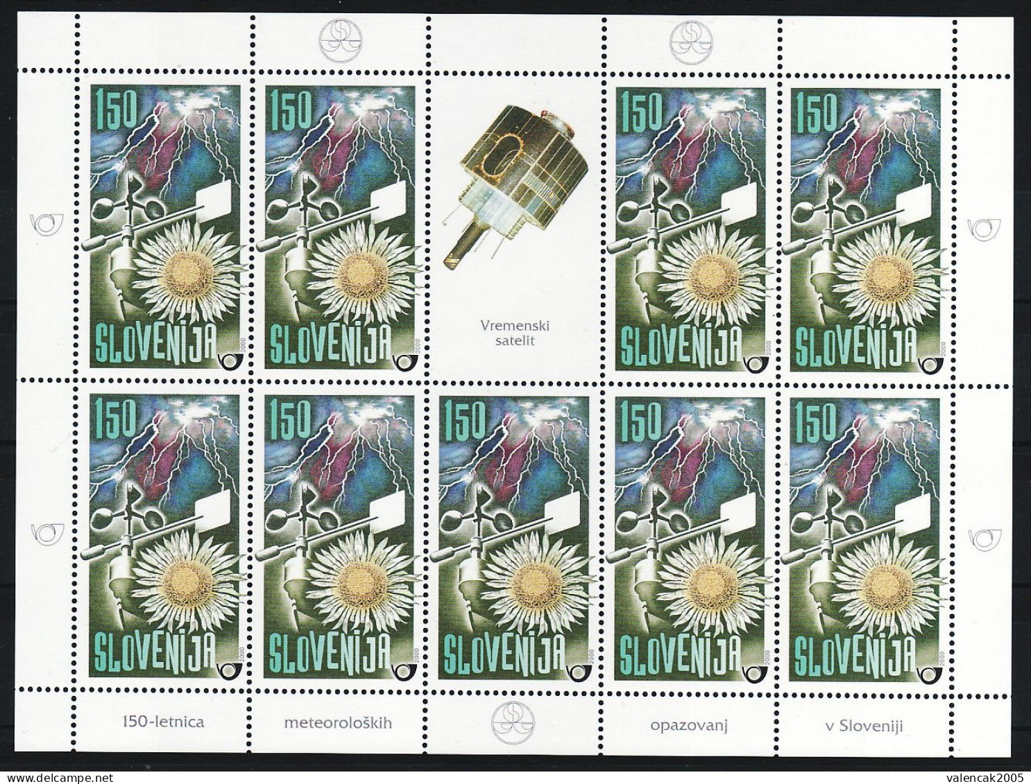 2519 Slovenia 2000 Mlc 312 MNH Mini Sheet 150th Anniversary Of Meteorological Records Cloud Storm - Slowenien