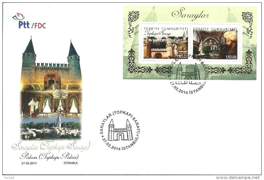 Turkey; FDC 2014 Palaces (Topkapi Palace) - FDC