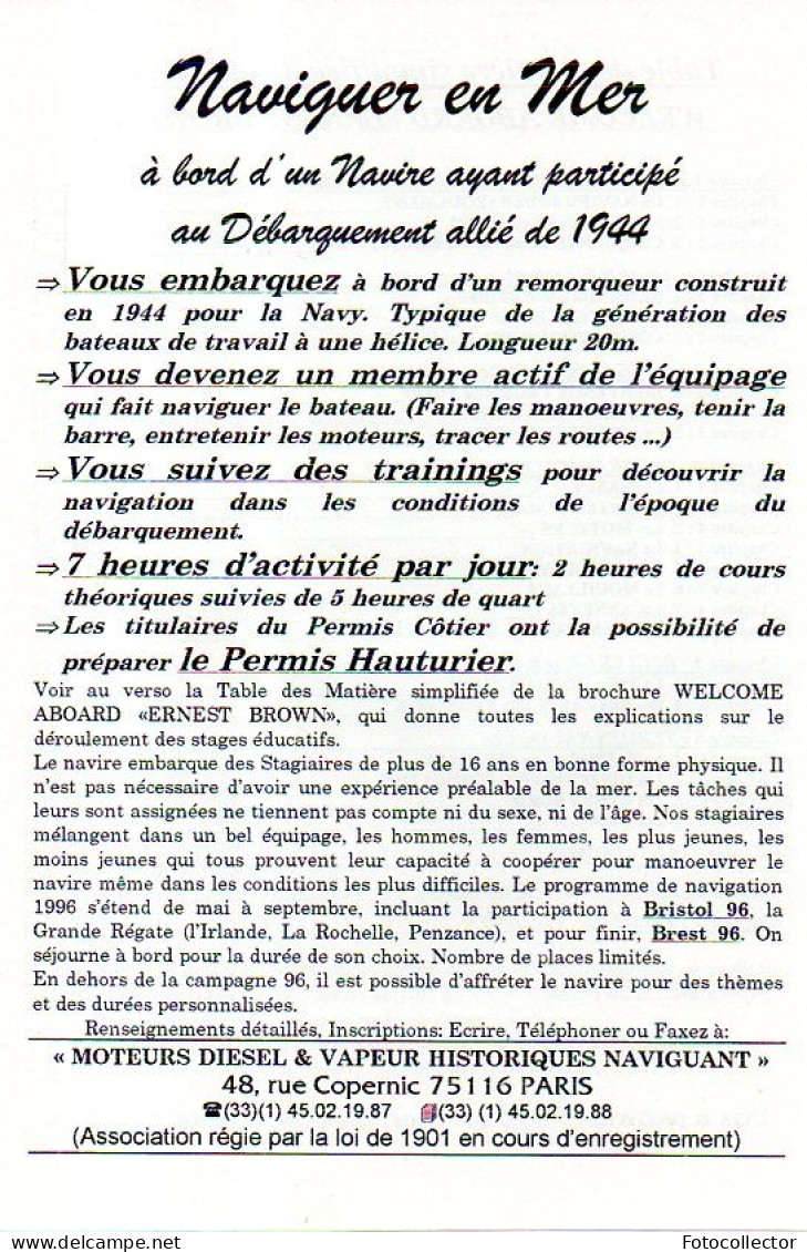 Dossier Remorqueur Ernest Brown (ayant Participé Au Débarquement En Normandie Le 6 Juin 1944) - Französisch