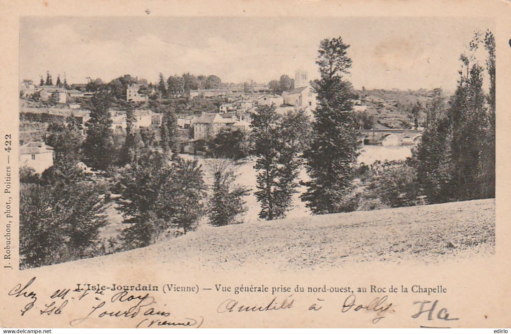 *** 86 ***  L'ISLE JOURDAIN Vue Générale Prise Du Nord Ouest Au Roc De La Chapelle -  Quelques Taches  - L'Isle Jourdain