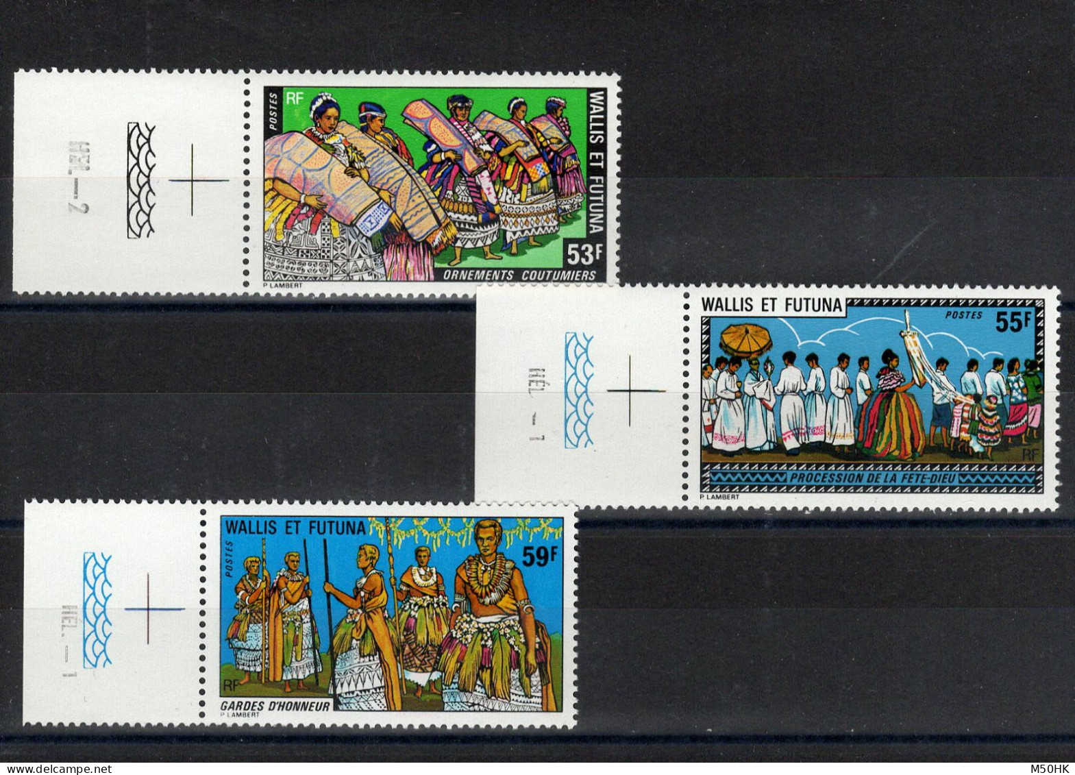 Wallis & Futuna - YV 221 à 223 N** MNH Complète Luxe , Coutumes & Traditions , Cote 11,60 Euros - Unused Stamps