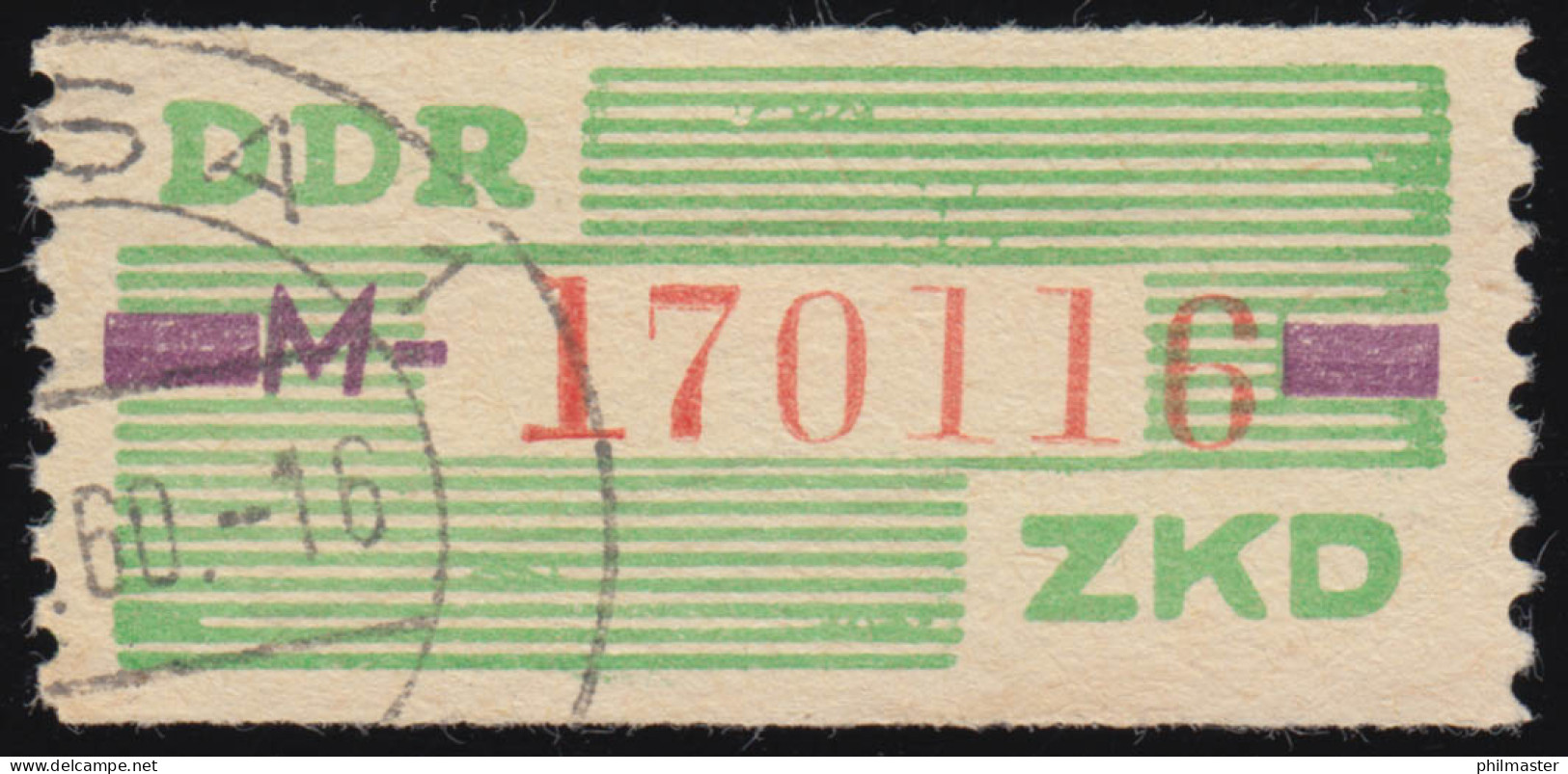 24-M Dienst-B, Billet Rot Auf Grün, Gestempelt - Used