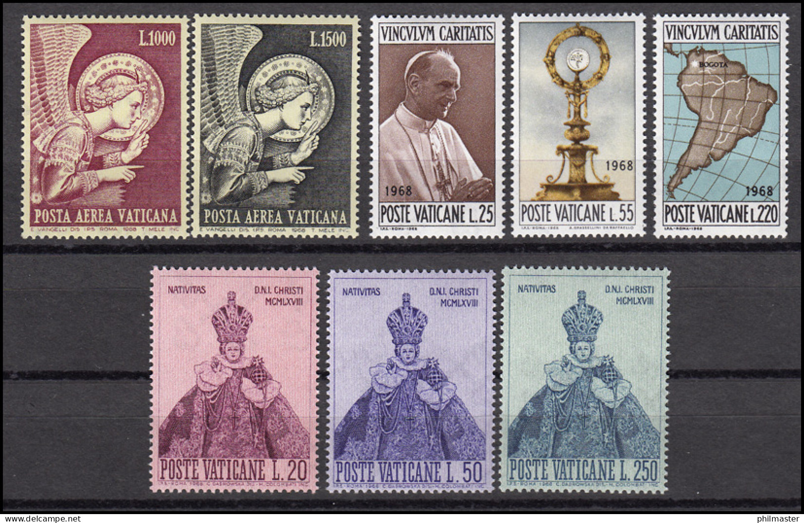 536-543 Vatikan-Jahrgang 1968 Komplett, Postfrisch ** - Sonstige & Ohne Zuordnung
