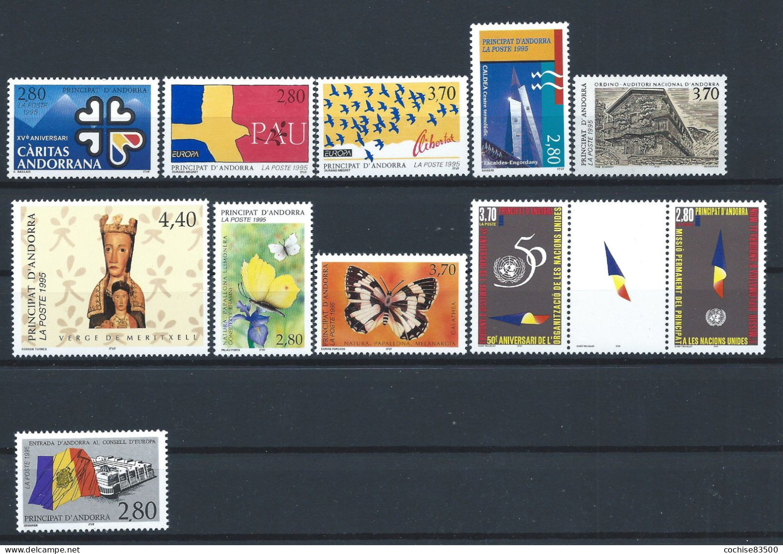 Andorre Lot 11 Tp Neuf** (MNH) Année 1995 - Manque N°454/55 - Ganze Jahrgänge