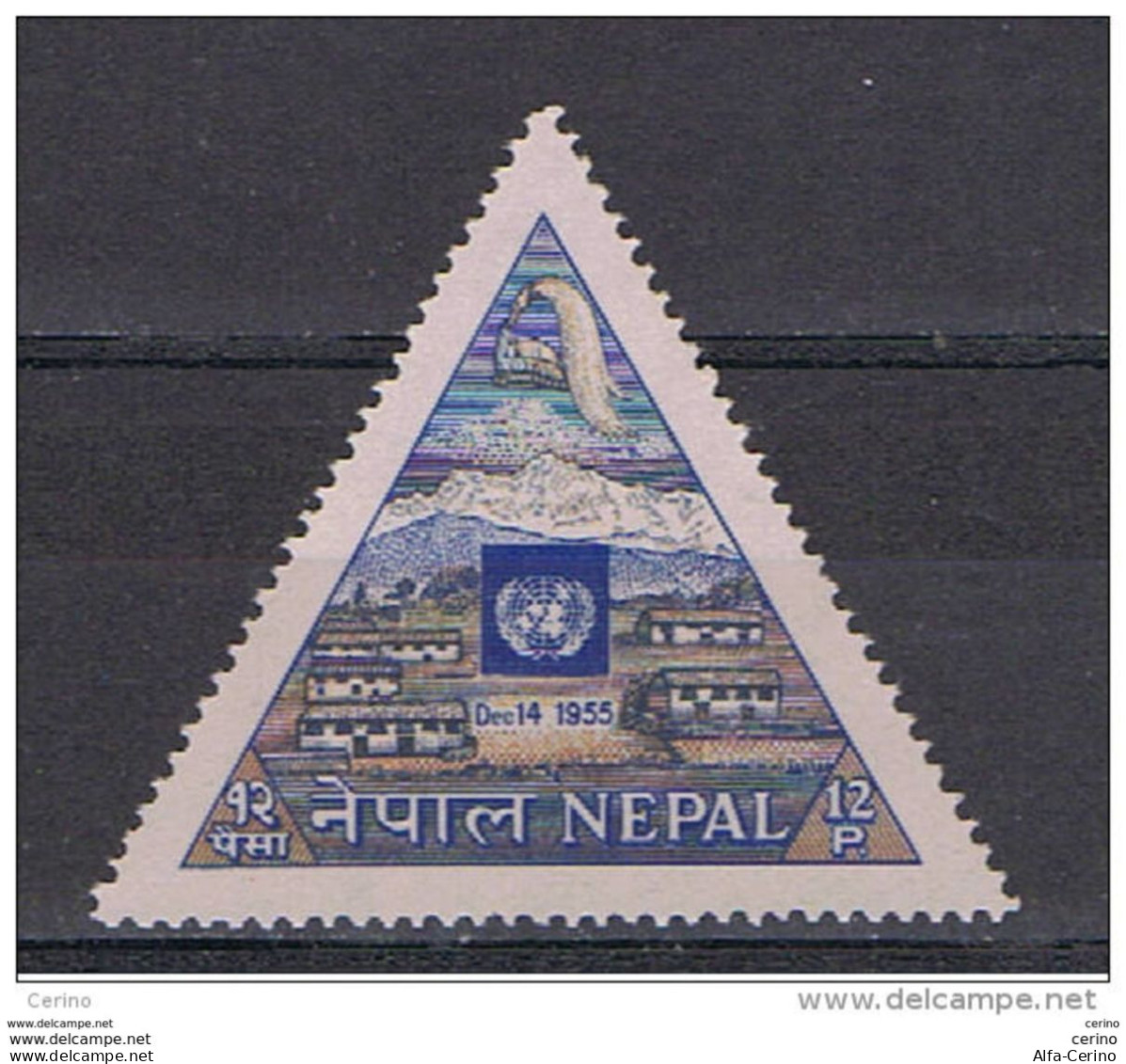 NEPAL:  1956   ADMISSION  TO  THE  O.N.U.  -  12 P. UNUSED  STAMP  -  YV/TELL. 78 - Népal