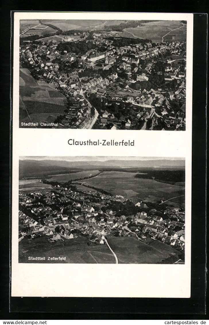 AK Clausthal-Zellerfeld, Ortsansichten Aus Der Vogelschau  - Clausthal-Zellerfeld