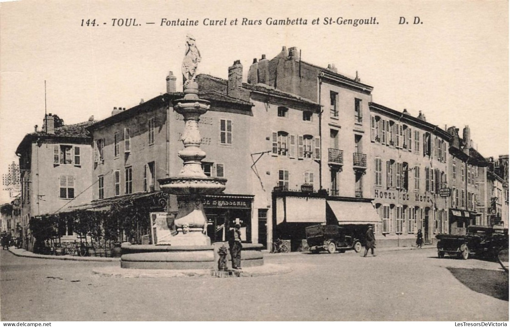 FRANCE - Toul - Vue Sur La Fontaine Curel Et Rues Gambetta Et St Gengoult - D.D - Carte Postale Ancienne - Toul