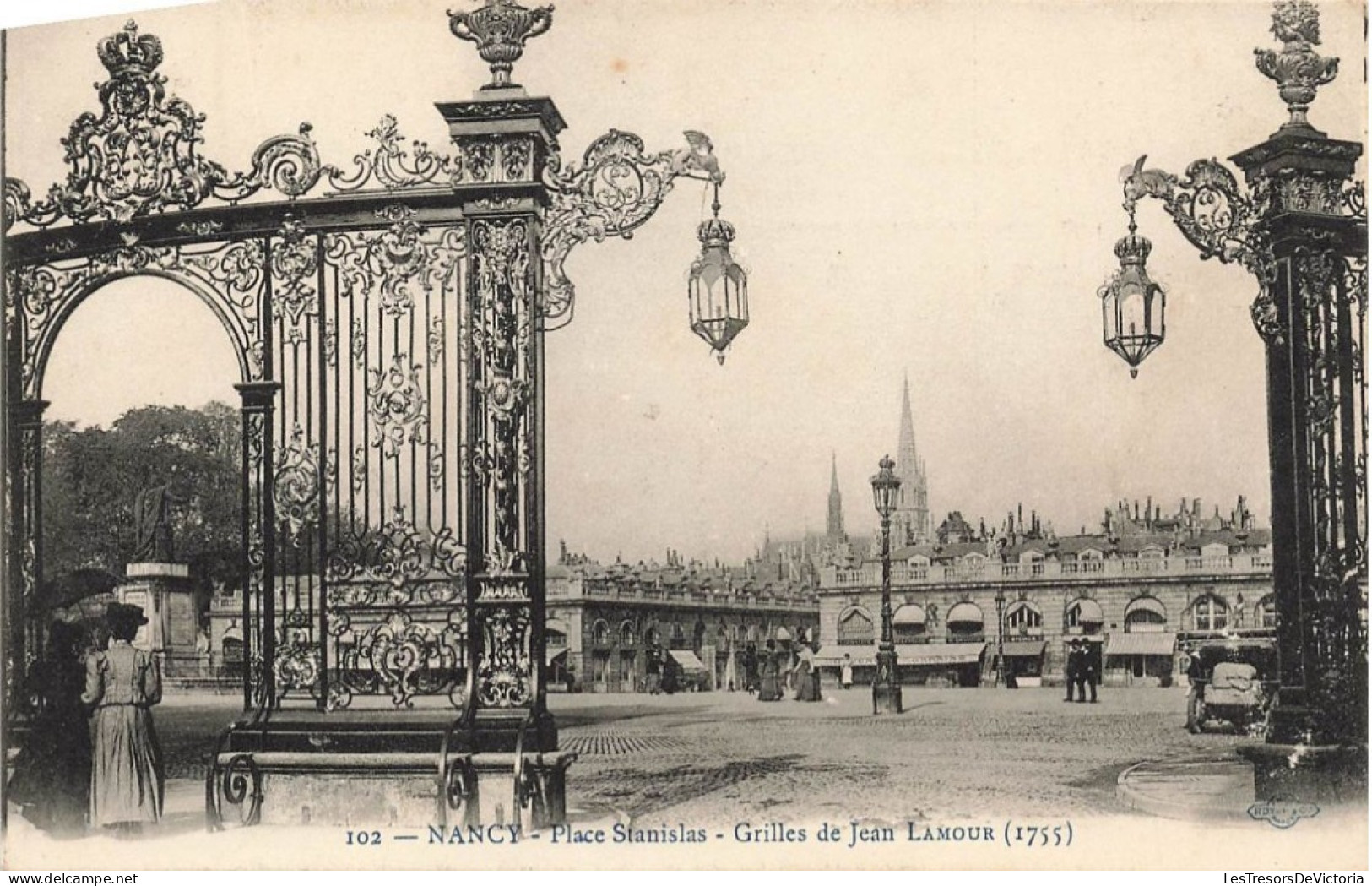 FRANCE - Nancy - Vue Sur La Place Stanislas - Grilles De Jean Lamour (1755) - Carte Postale Ancienne - Nancy