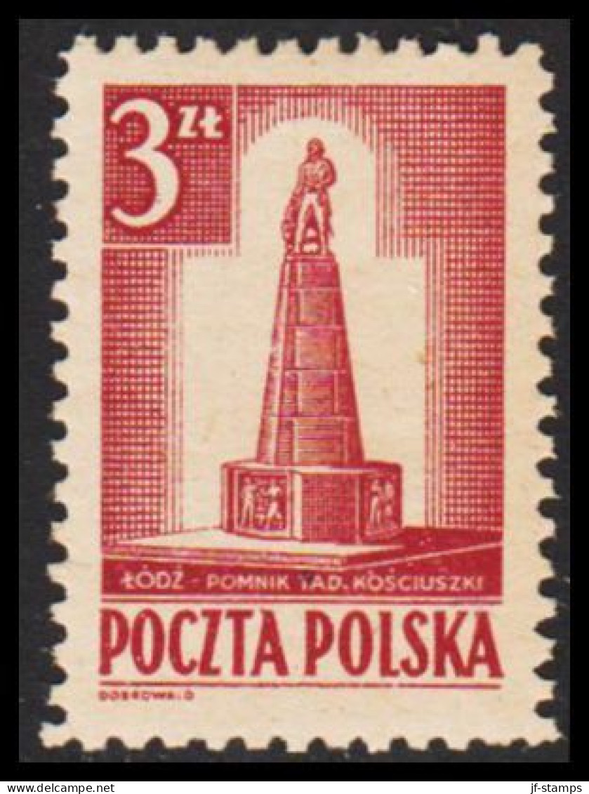 1945. POLSKA. Kosciuszko-memorial 3 Zl Perf 11 Never Hinged.   (Michel 404A) - JF543354 - Gouvernement Général