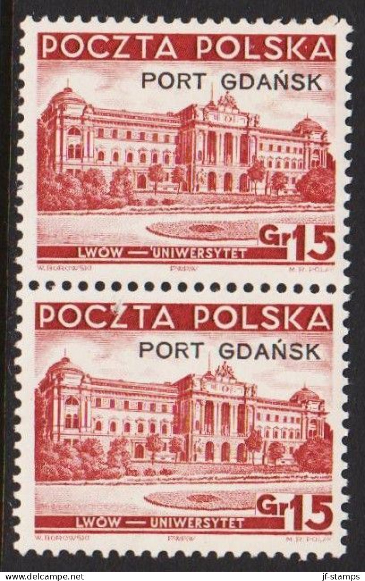 1937. DANZIG. Polnische Post Im Hafen Von Danzig (port Gdansk). PORT GDANSK Overprint On On Gr... (MICHEL 33) - JF543374 - Port Gdansk