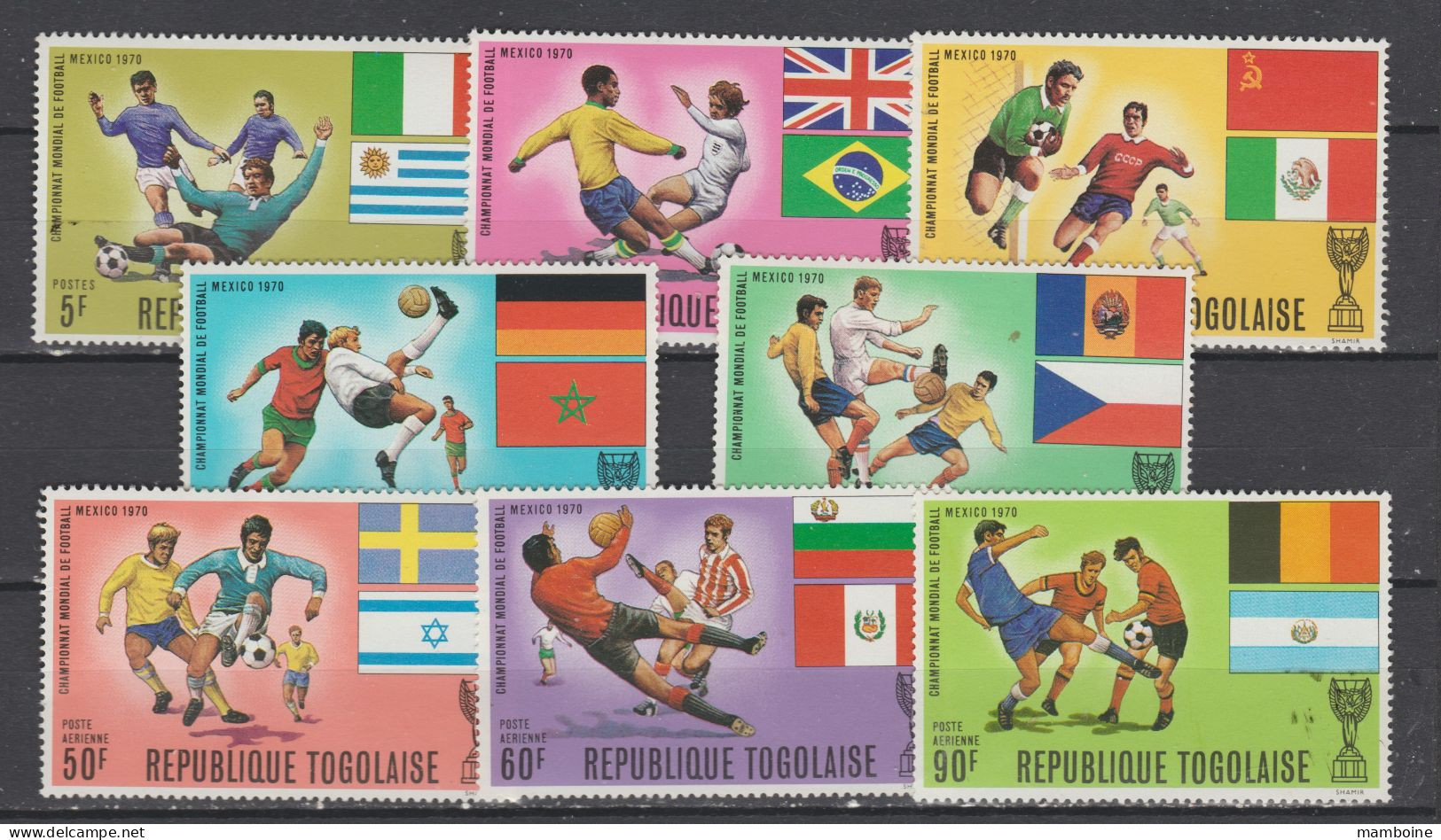 TOGO . Football 1970  N° 662 /.66  + PA 132 / 134 Neuf XX Série Complète "Mexico" - Togo (1960-...)