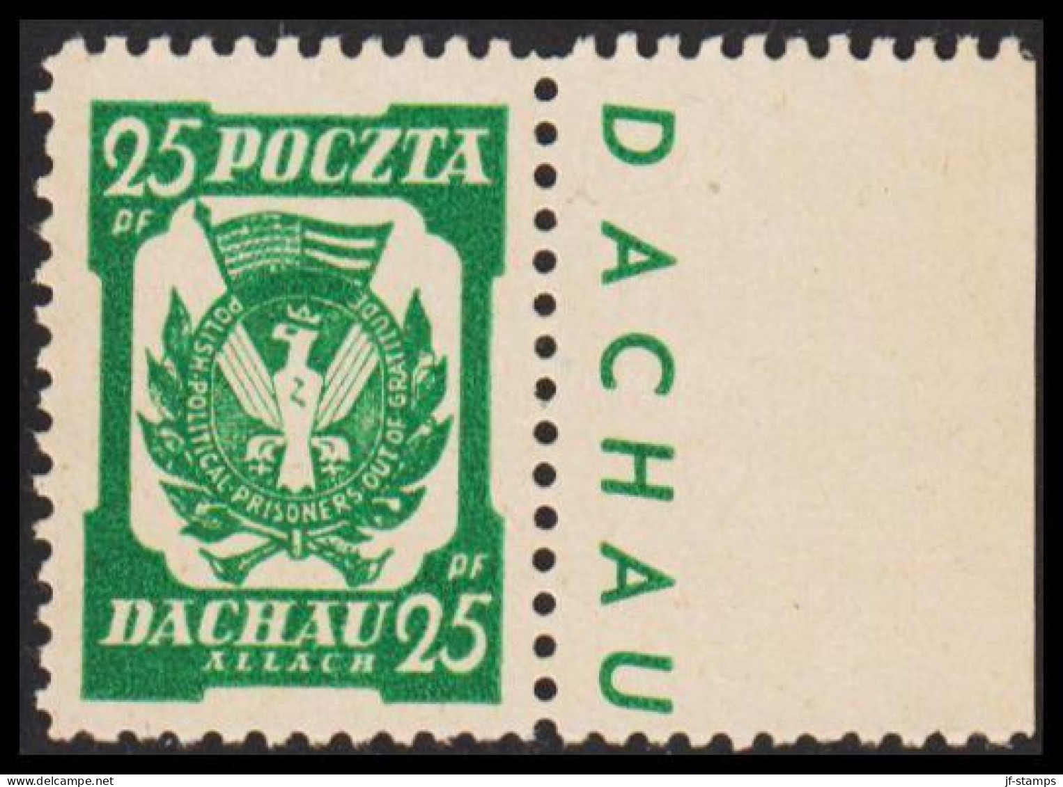 1945. POLSKA.  POCZTA POLSKI -ALLACH 25 PF With Original "spar-gummi" Never Hinged. . Unusual.  - JF543438 - Gouvernement Général