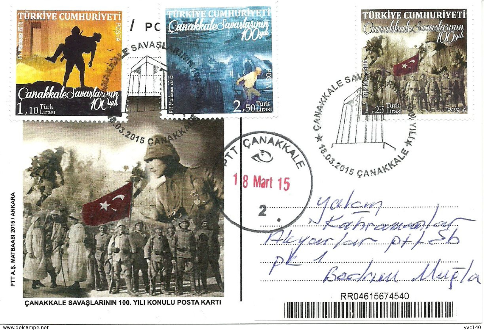 Turkey; FDC 2015 100th Anniv. Of The Battle Of Gallipoli - FDC