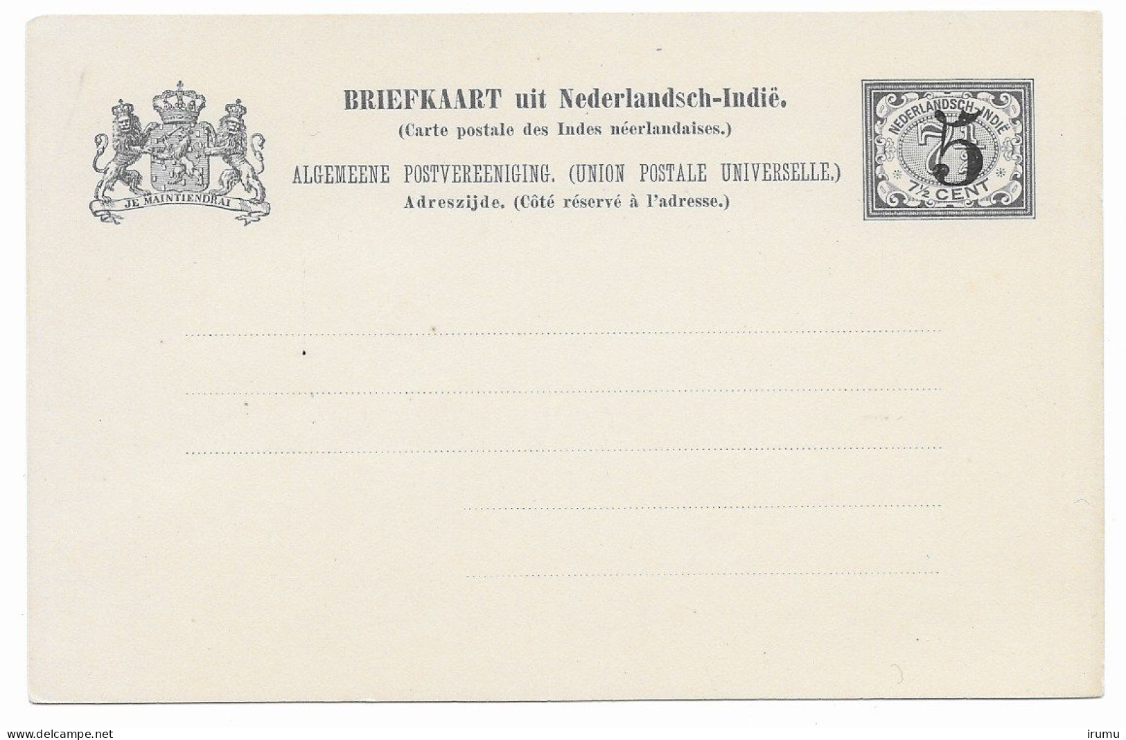 Ned. Indië 1908, G20b Z-1 (SN 2745) - Niederländisch-Indien