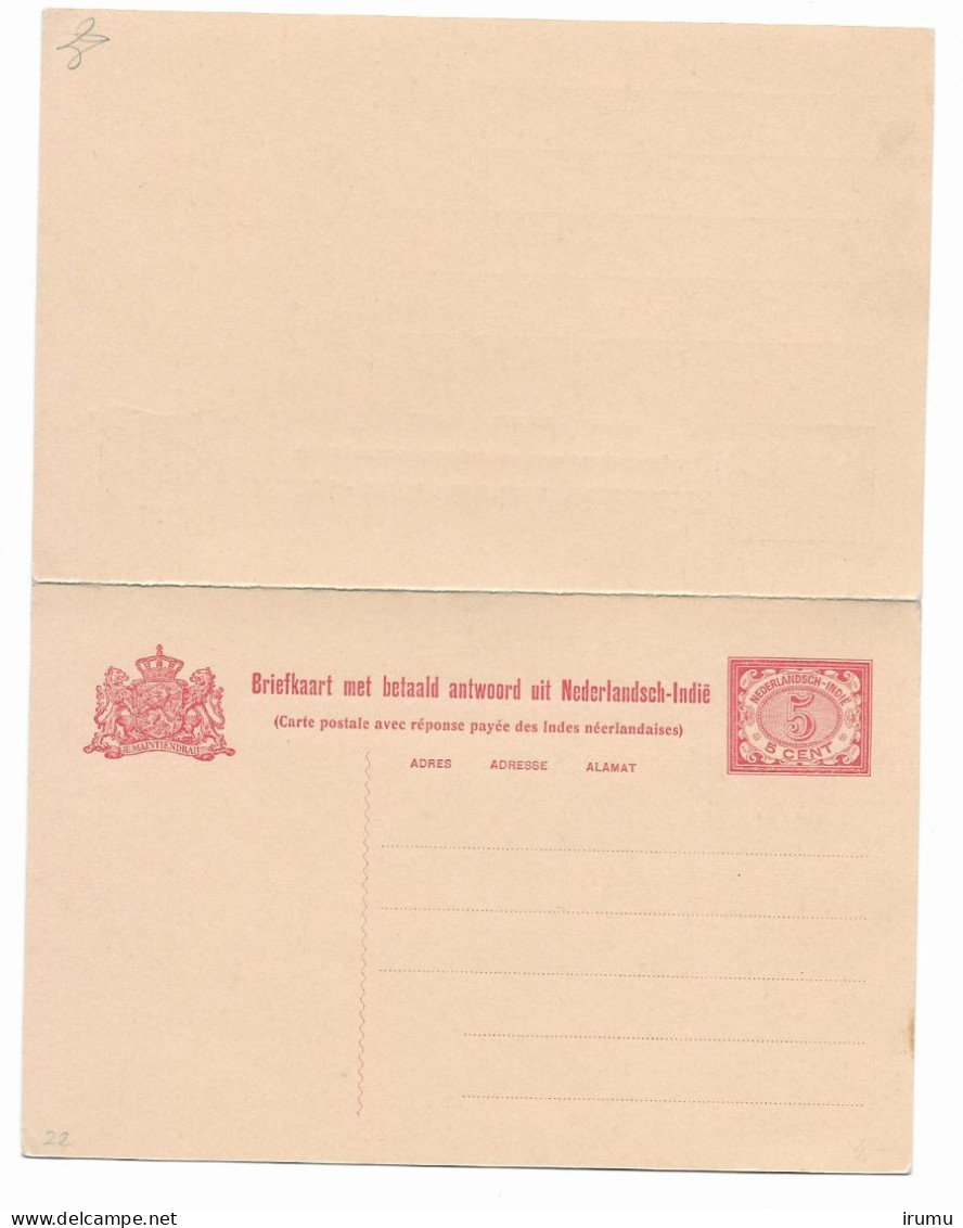 Ned. Indië 1909, G22 (SN 2748) - Niederländisch-Indien