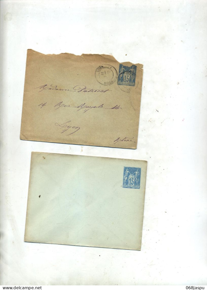 Lettre Entiere 15 C Sage Neuf Cachet - Standard Covers & Stamped On Demand (before 1995)