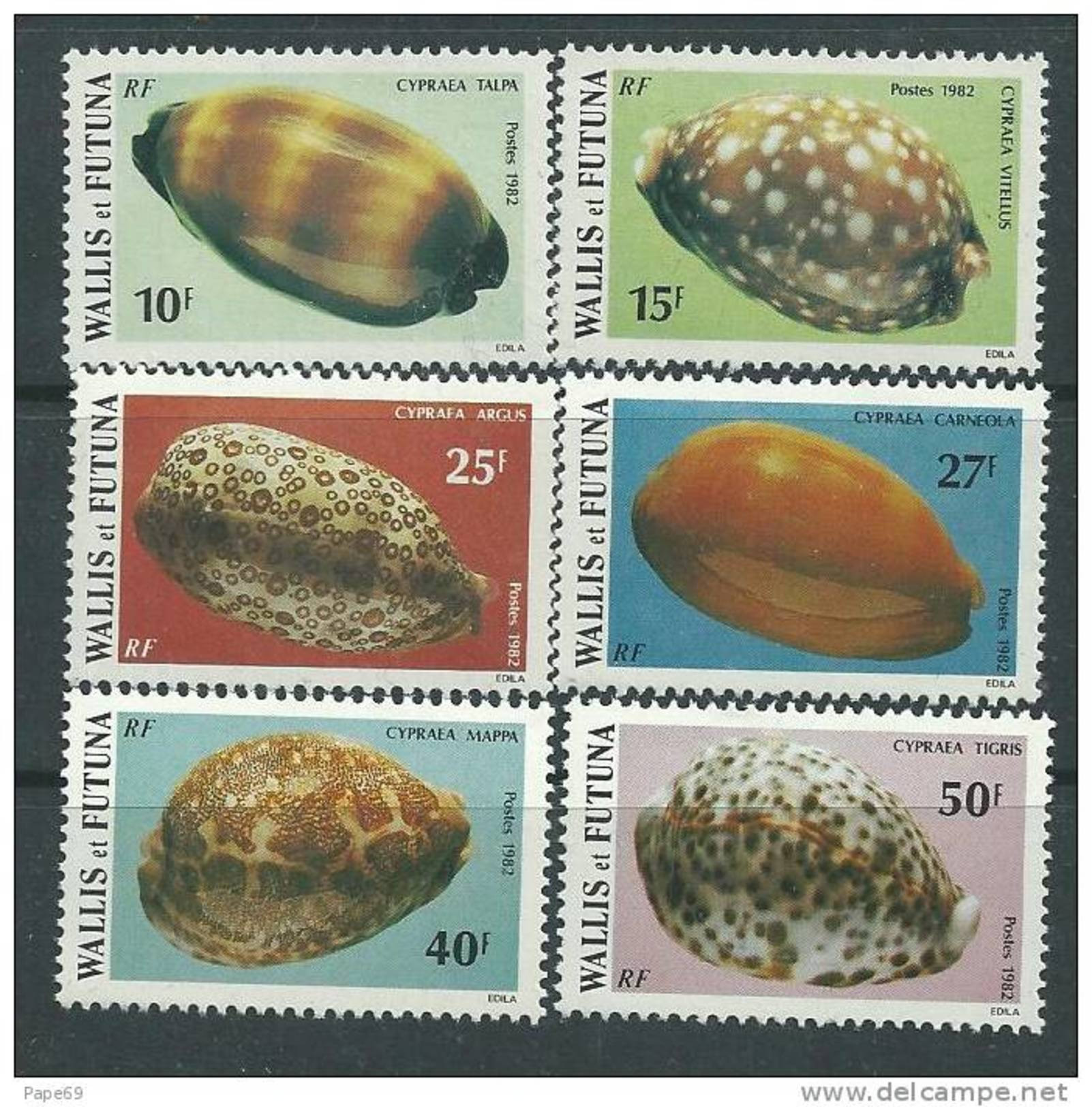 Wallis Et Futuna N° 291 / 96  XX  Faune Marine : Coquillages La Série Des 6 Valeurs  Sans  Charnière, TB - Nuovi