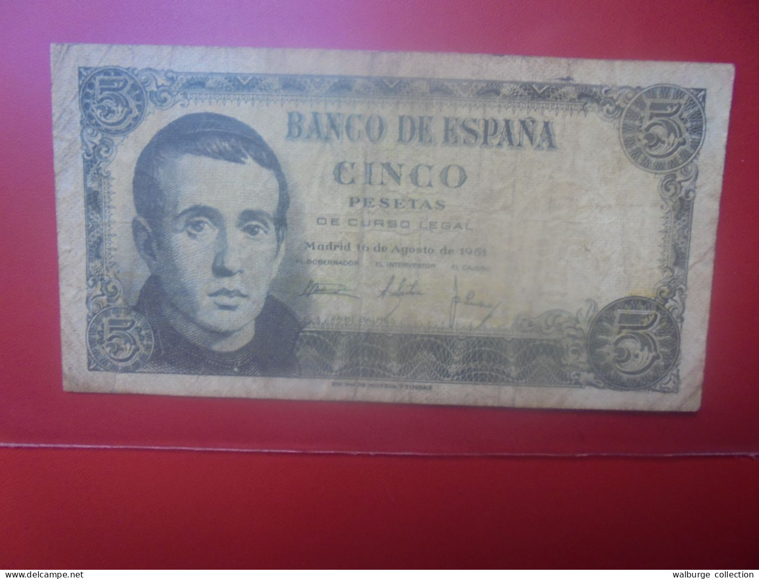 ESPAGNE 5 PESETA 1951 Circuler (B.33) - 5 Pesetas