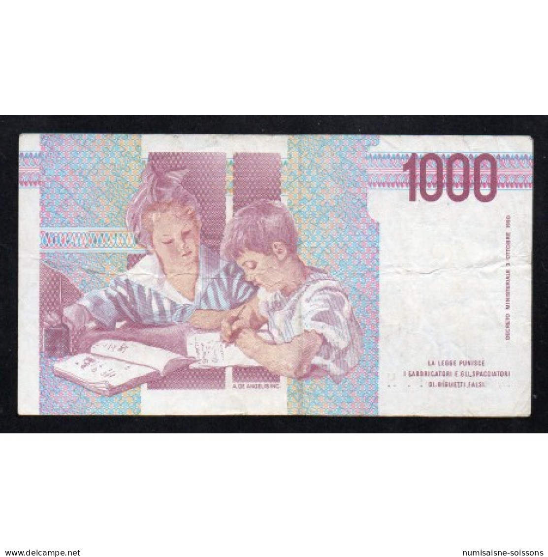 ITALIE - PICK 114 A - 1000 LIRE - 03/10/1990 - TB - Other & Unclassified