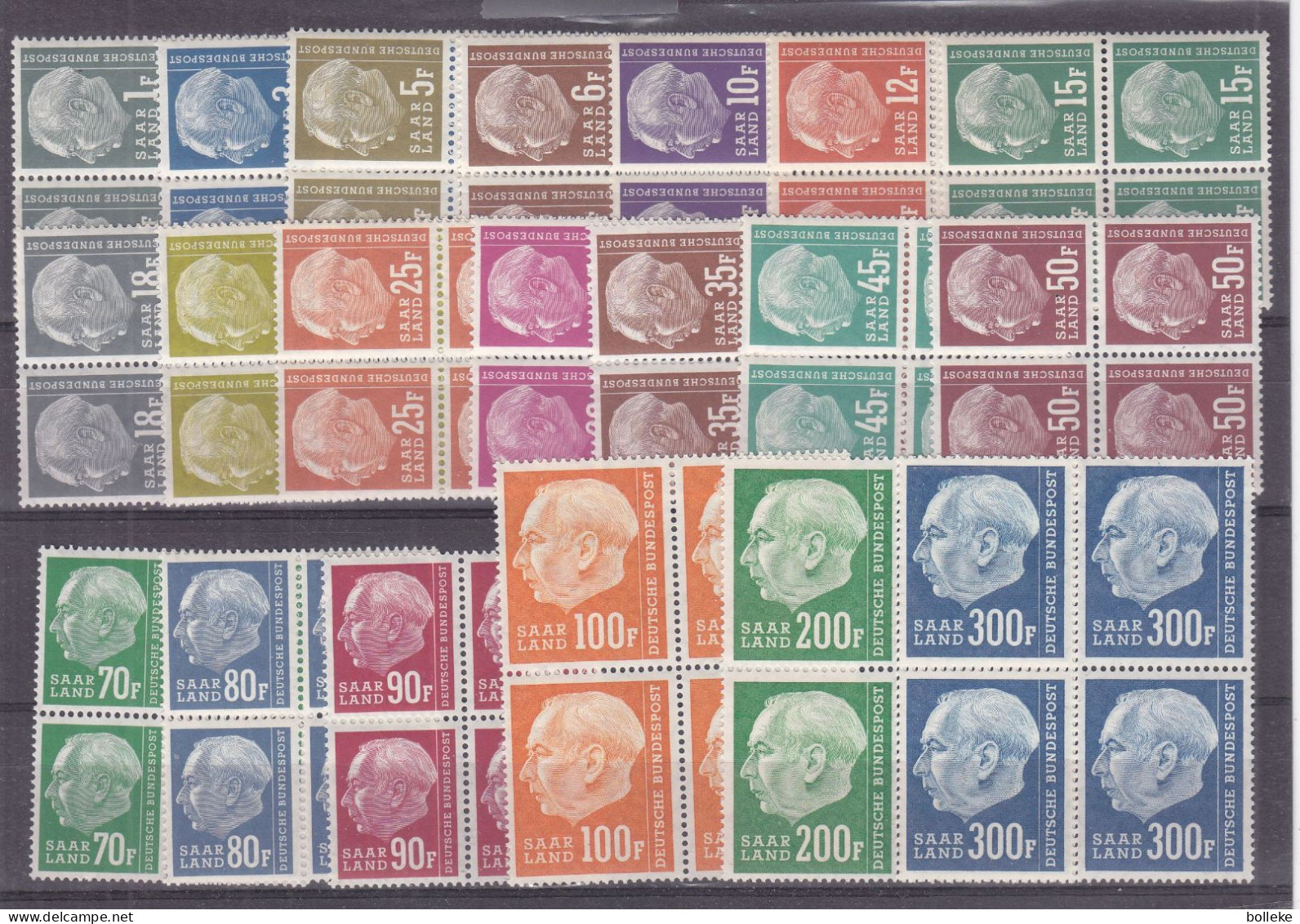 Sarre - Yvert 391 / 410 ** - En Blocs De 4 - Valeur 280,00 Euros - Unused Stamps