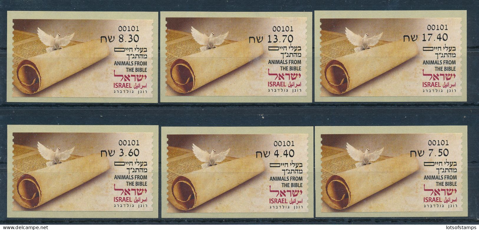 ISRAEL 2024 ANIMALS FROM THE BIBLE ATM LABEL JERUSALEM MACHINE 101 SET - Neufs