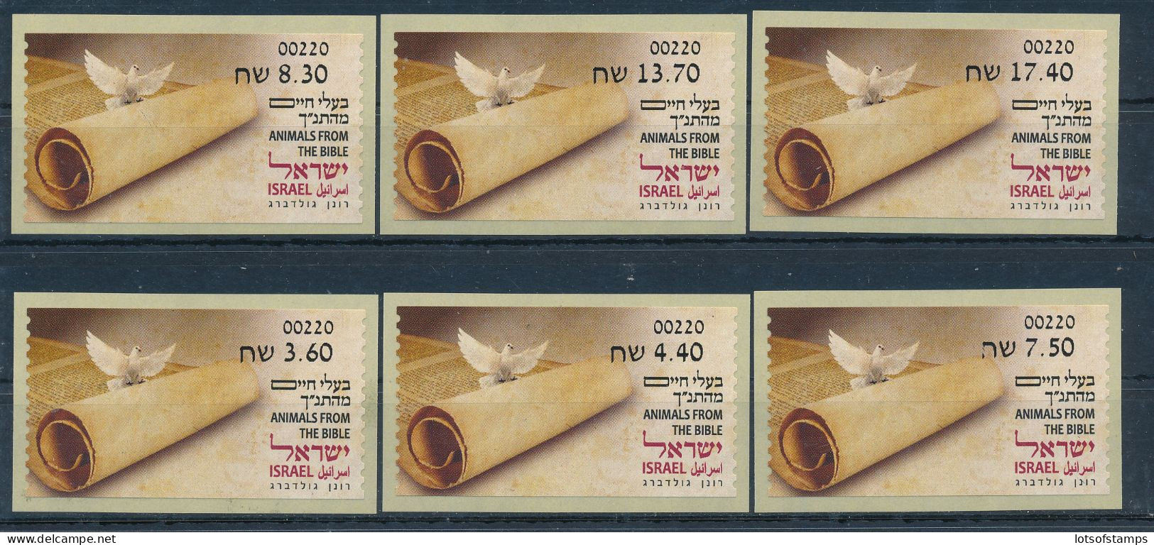 ISRAEL 2024 ANIMALS FROM THE BIBLE ATM LABEL BEER SHEVA MACHINE 220 SET - Nuevos