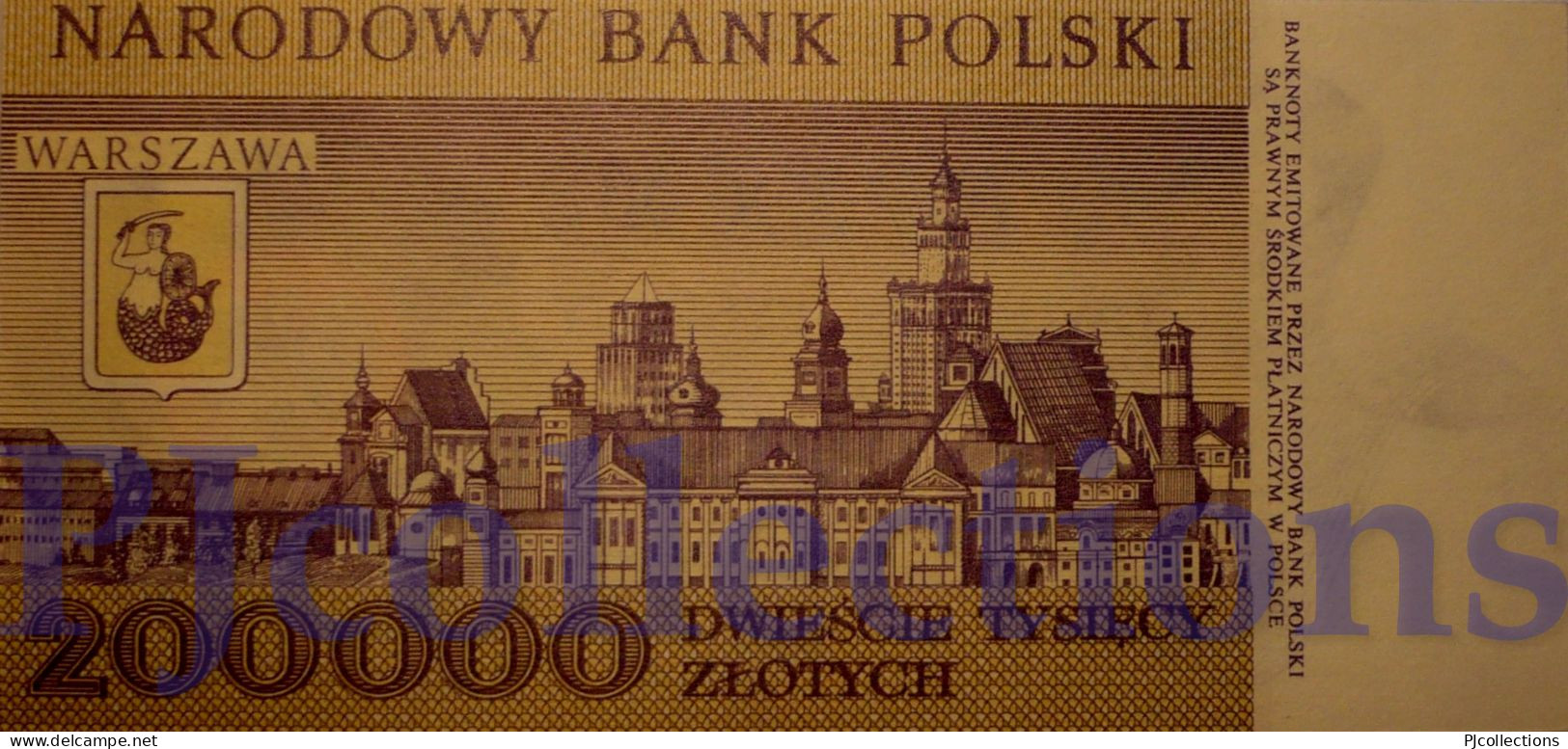 POLONIA - POLAND 200000 ZLOTYCH 1989 PICK 155a UNC PREFIX "D" - Poland